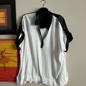 Black and White Women's Tunic Top